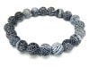 レア天然石黒フロストドラゴンアゲート約10mm数珠ブレスレットM22-02