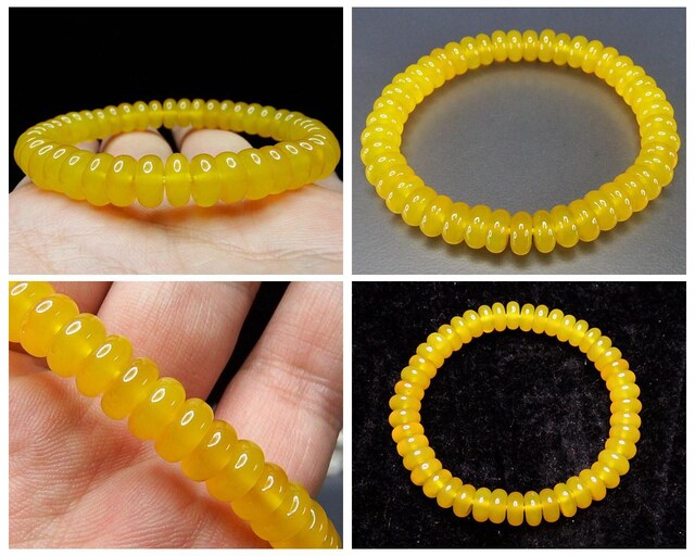 AAAイエローアゲートボタン約8.5x4mm天然石ブレスレット黄色人間関係運