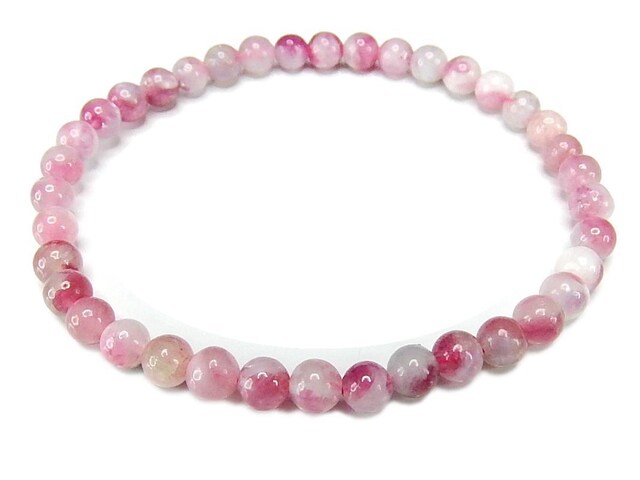 042270 ピンクトルマリンブレスレット、15.5センチ、6〜6.5ミリ