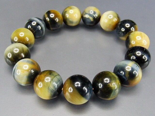 極美AAAミルキーミックスタイガーアイ約14mmブレスレット天然石仕事運