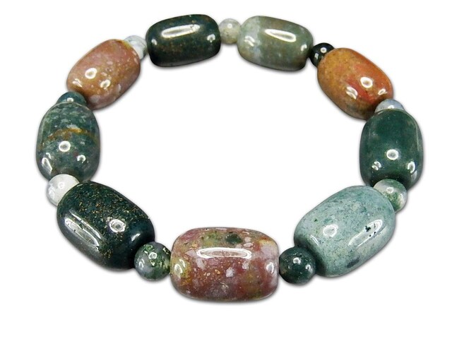 天然石ブレスレット（モスアゲート） モスアゲート ジャスパー ブレスレット 苔瑪瑙 緑 赤 レア 天然石