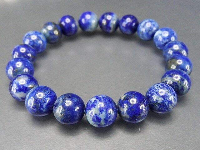 ラピスラズリ約10mm強天然石ブレスレット9月12月の誕生石幸運の