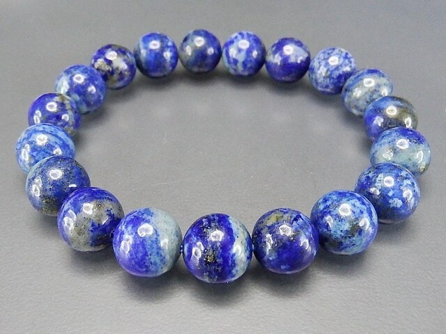 ラピスラズリ約10mm強天然石ブレスレット9月12月の誕生石幸運のお守り