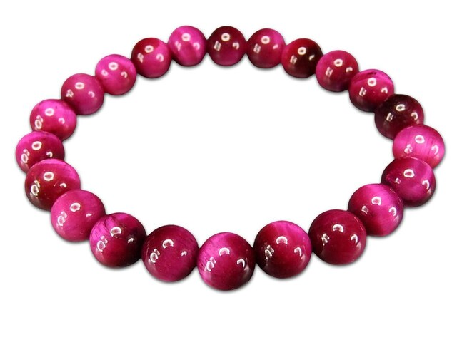 綺麗3A-ピンクタイガーアイ約8mm強天然石ブレスレット魅力仕事運