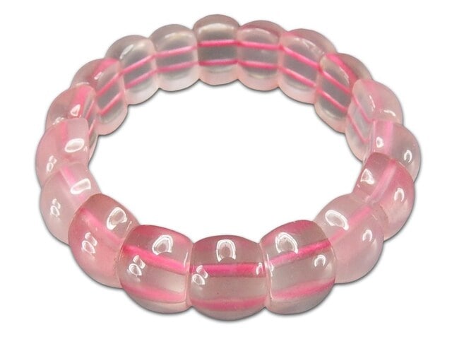 氷種天然石透明感良好アイスローズクォーツ卵形バングルブレスレット