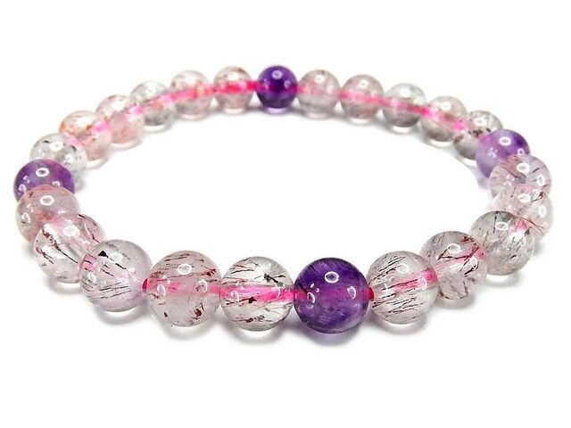 天然石ブレスレット⑦ スーパーセブン約7mmブレスレット透明度有り高級天然石 | 石種別