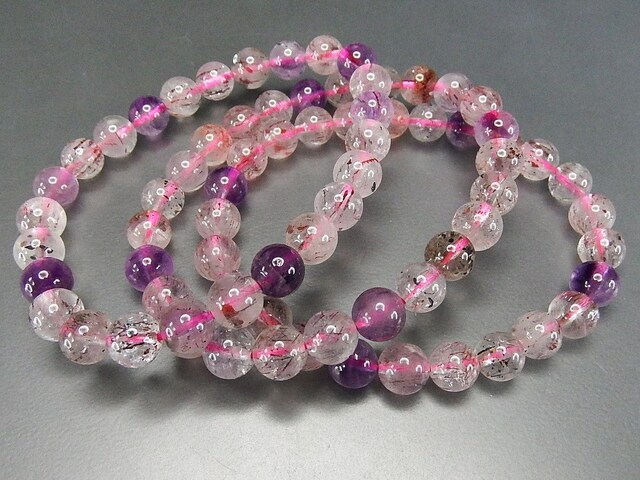 スーパーセブン約7mmブレスレット透明度有り高級天然石 | 石種別