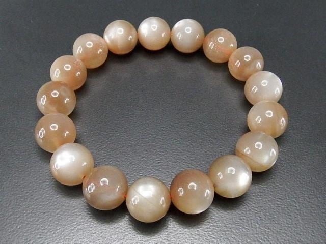 強いシラー効果厳選色控え目オレンジムーンストーン約12mm天然石