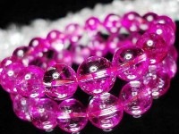 AAAサクラ色クラック水晶約11ミリ17粒ブレス|クラック水晶|石種別で探す