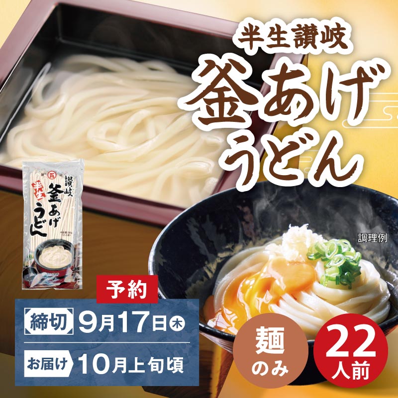 【予約・10月上旬頃発送】半生讃岐釜あげうどん麺のみ【送料込※】