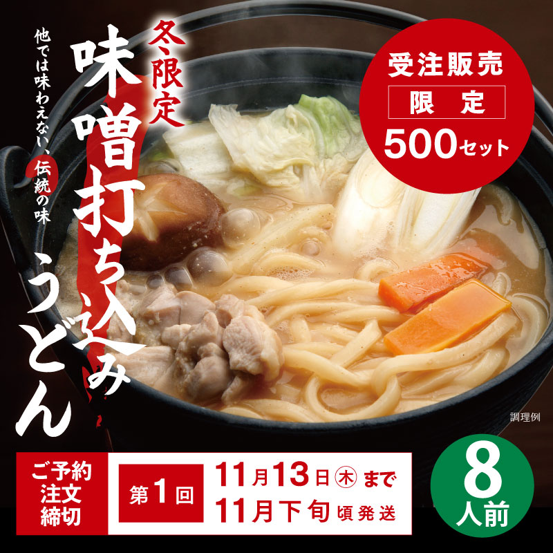 【第1回受注・予約】DMF-1 半生味噌打ち込みうどん 8人前セット【送料込※】