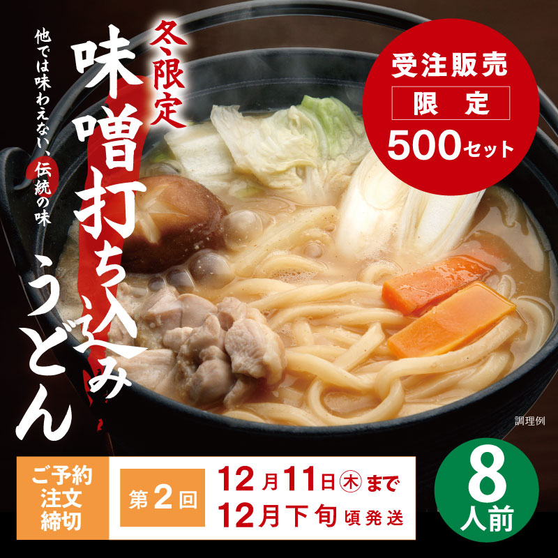 【第2回受注・予約】DMF-1 半生味噌打ち込みうどん 8人前セット【送料込※】