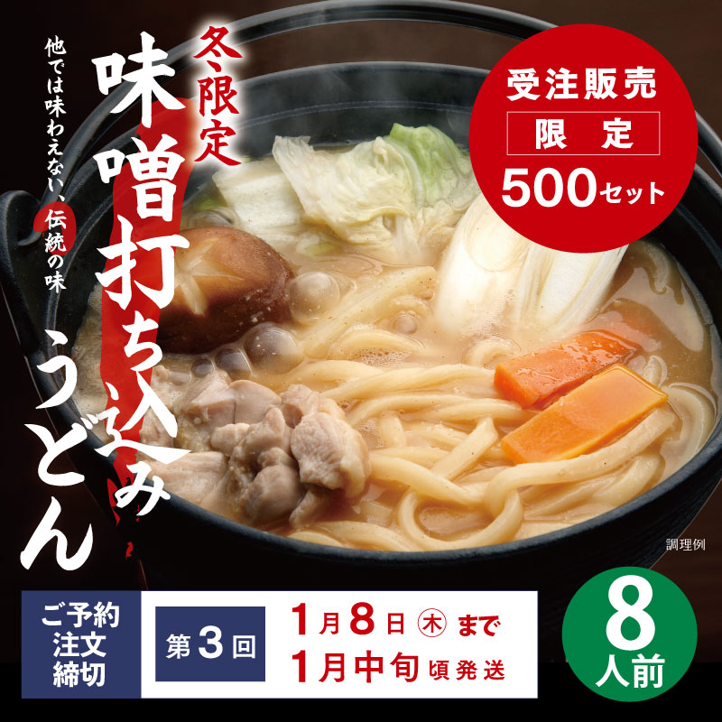 【第3回受注・予約】DMF-1 半生味噌打ち込みうどん 8人前セット【送料込※】