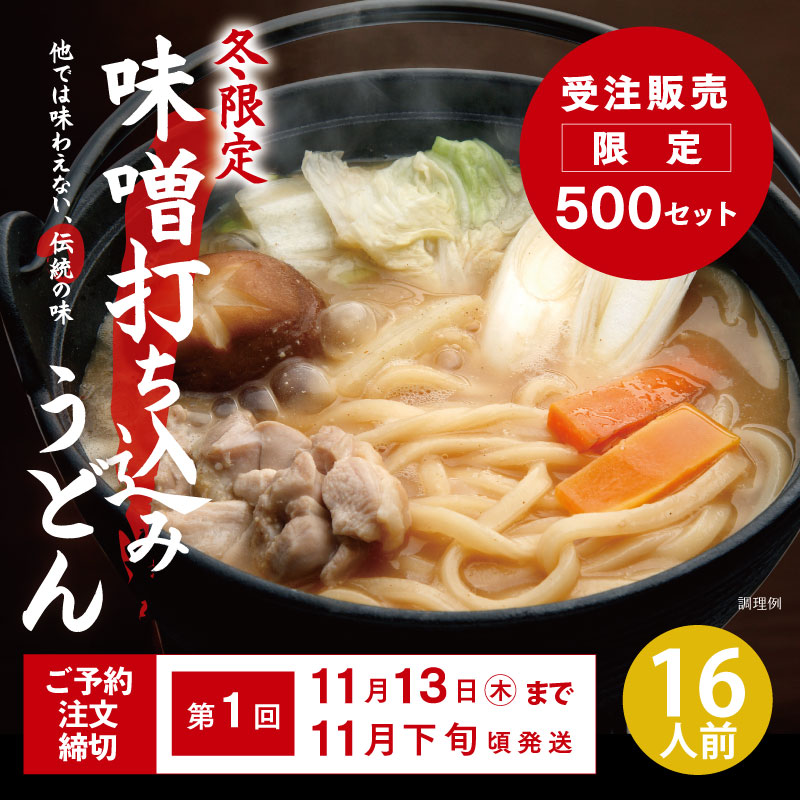 【第1回受注・予約】DMF-2 半生味噌打ち込みうどん 16人前セット【送料込※】