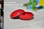 プルメリアジェルコンテナレッド Kevara Ceramics(クバラセラミックス)製|アメニティグッズ|インテリア小物