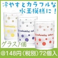 冷やすと色が変わるドットグラス|100円〜199円|予算で選ぶ