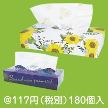 夏柄BOXティッシュ120W（柄選択）