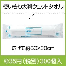使いきり大判ウェットタオル
