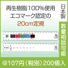 エコ・ストレスチェッククリップ直定規・両面20cm|100円〜199円|予算で選ぶ