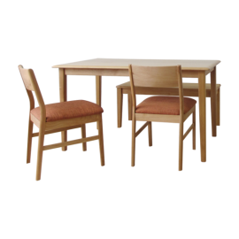 【アウトレット】ISSEIKI ERIS 125 DINING 4SET (OR) (TABLEx1, CHAIRx2, BENCHx1)|テーブル|商品カテゴリ