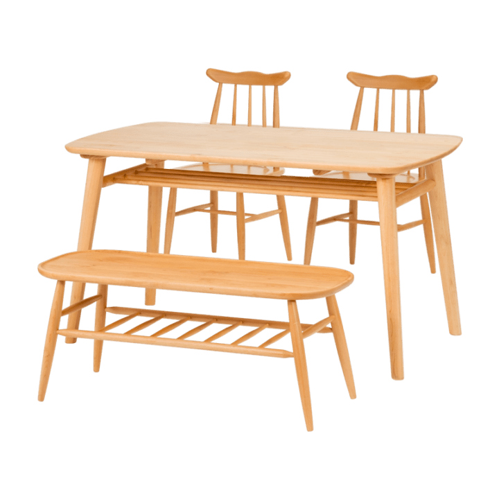 ISSEIKI NORN DINING 4SET (TABLEx1, CHAIRx2, BENCHx1)