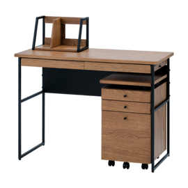 ISSEIKI FERRO DESK 100+WAGON 35+BOOK STAND (WO-V-NBR-BK) 3点SET|学習机・デスク|商品カテゴリ