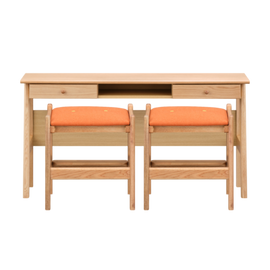 ISSEIKI KIDS【SET】LEPTON DESK + STOOL(WO-NA+OR)x2 3点SET|学習机・デスク|商品カテゴリ