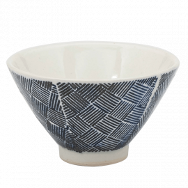 【アウトレット】aiyu×IFS オリジナル aiyu×IFS オリジナル 茶碗 (小) カゴ柄 (BK)|雑貨|商品カテゴリ