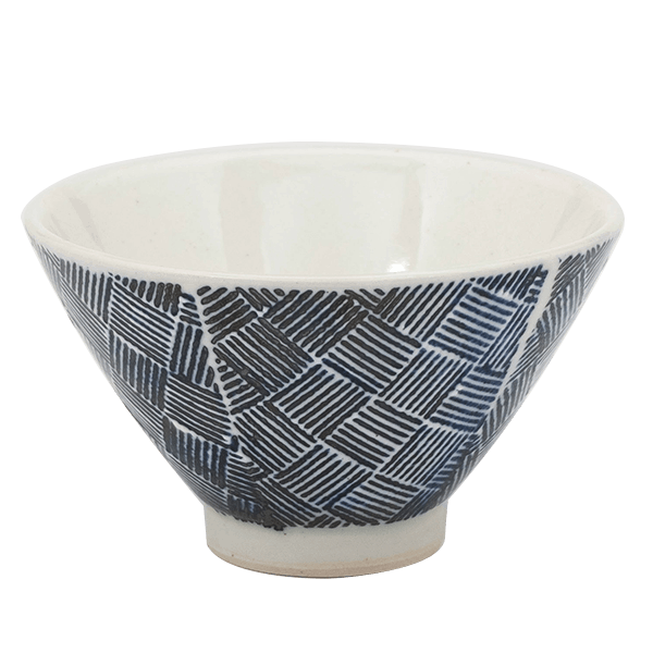 【アウトレット】aiyu×IFS オリジナル aiyu×IFS オリジナル 茶碗 (小) カゴ柄 (BK)