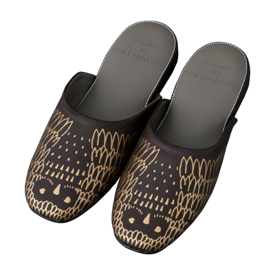 CLOAKROOMS PANTOUFLE OWL CHOCO/GRAY Lsize