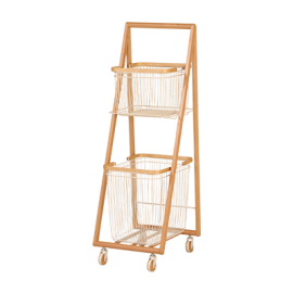 Mash リヴ キャリーバスケットワゴンL ホワイト