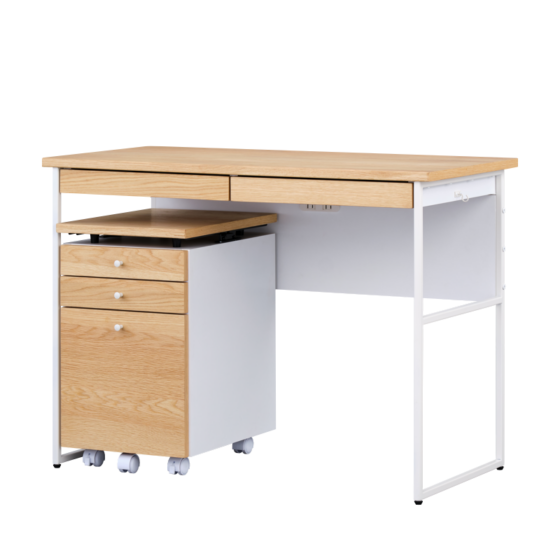 【アウトレット】ISSEIKI 【SET】FERRO DESK 100+WAGON 35 (WO-V-NA-WH) 2点SET