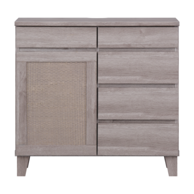 ISSEIKI RYON-4 SIDE BOARD 80 (RATTAN) (MF-GRAY)