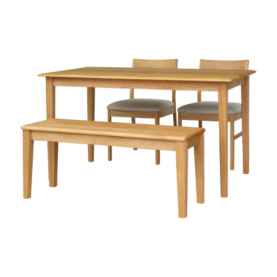 【アウトレット】 ISSEIKI ERIS 125 DINING 4SET (BE) (TABLEx1, CHAIRx2, BENCHx1)