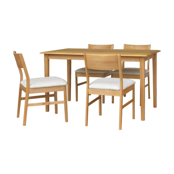 【アウトレット】 ISSEIKI ERIS 125 DINING 5SET (BE) (TABLEx1, CHAIRx4)