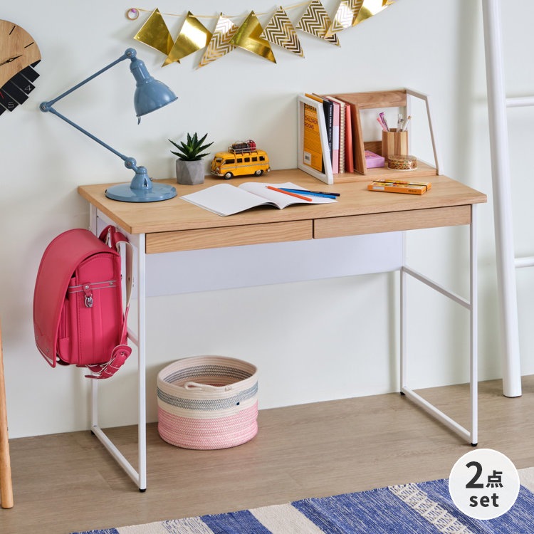 一世紀 デスク FERRO ISSEIKI 【SET】FERRO DESK 100+BOOK STAND (WO-V-NA-WH) 2点SET