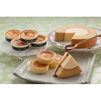 菊家　ぷりんバームと半熟チーズケーキセット