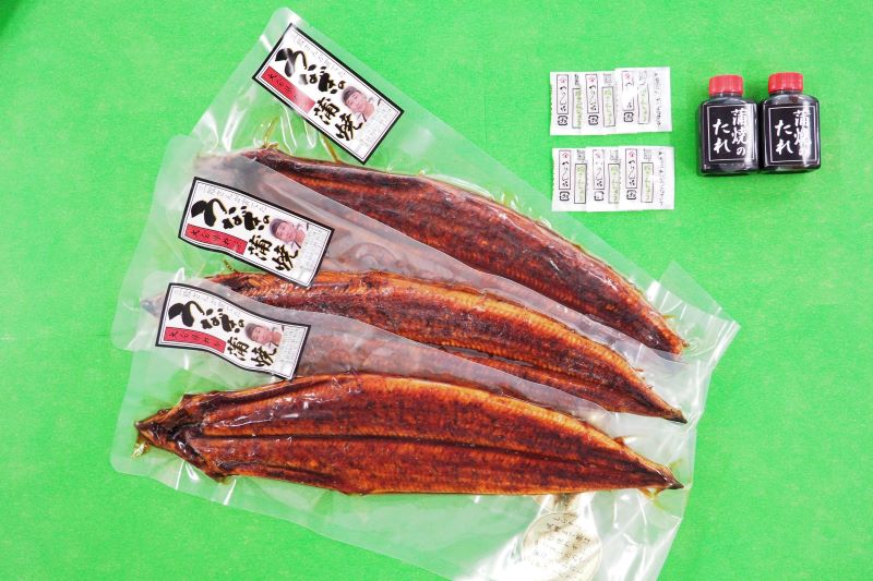 杵築産（養殖）　三股さんの温泉うなぎ蒲焼　3本セット