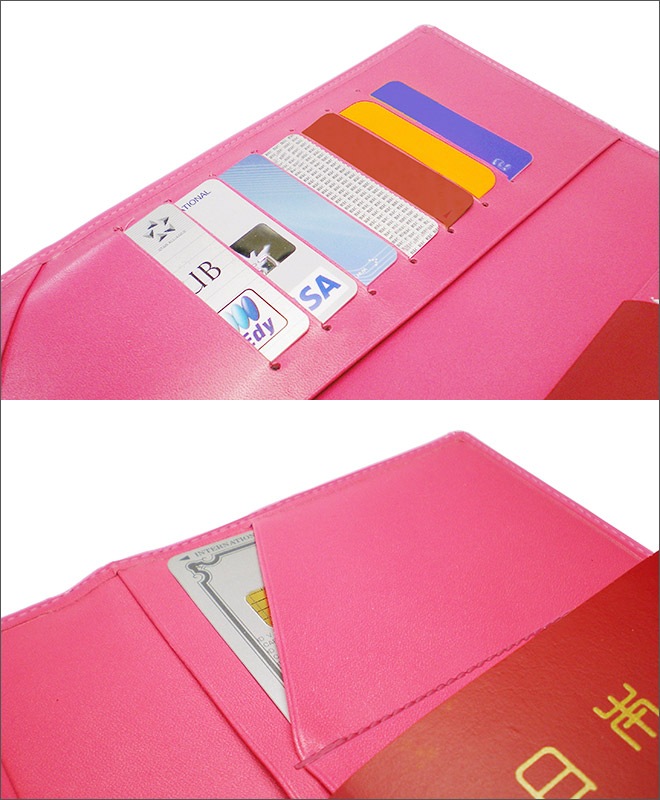 ボタンベルト付き】本革 パスポートケース【ロングタイプ