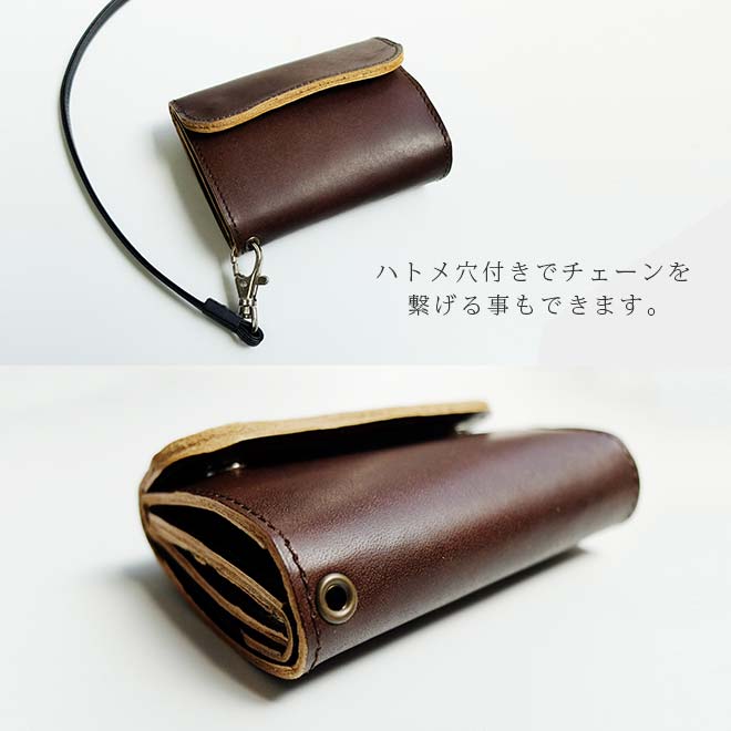 ミニ財布 本革 ROLL 【脱クロムレザー】 本革 極小 小さい財布 三