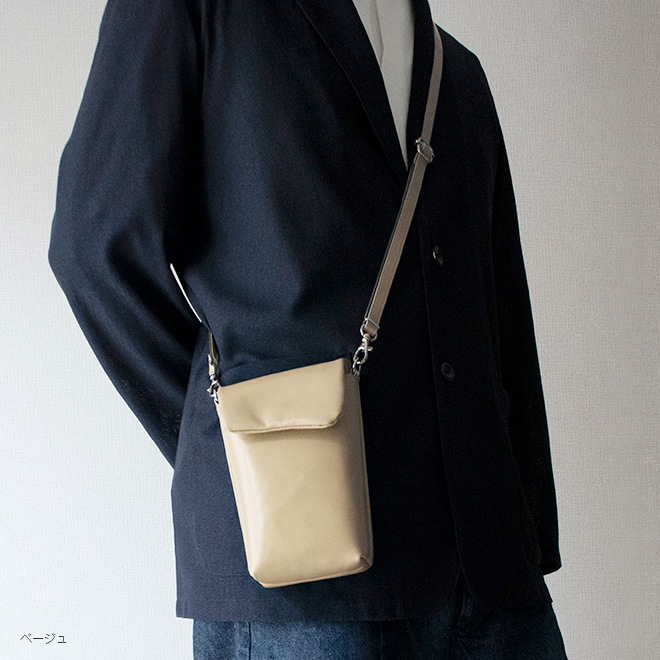 【タテ長】 ショルダーポーチ 本革 【ヴァリアスカラー】ふんわり 小さい レザー ショルダーバッグ / 日本製 