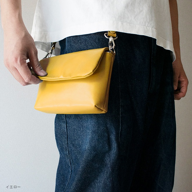 【ヨコ長】ベルトポーチ 本革 【ヴァリアスカラー】ふんわり 小さい レザー ベルトバッグ / 日本製 