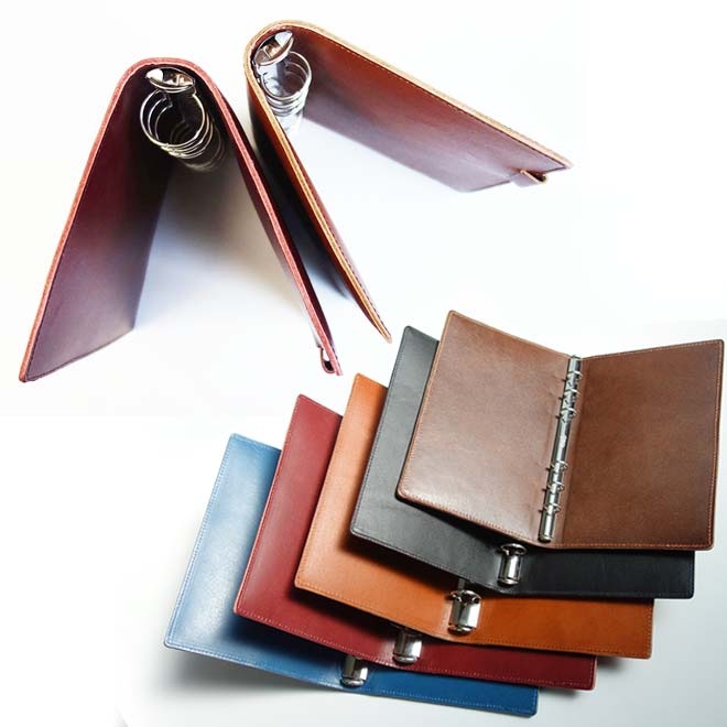 【切り目】システム手帳 バイブルサイズ 【脱クロムレザー】6穴 本革 バインダー 11mm 16mm 20mm 25mm 30mm 切り目  日本製 手作り コンパクト おしゃれ シンプル ギフト 名入れ 可[hc03]