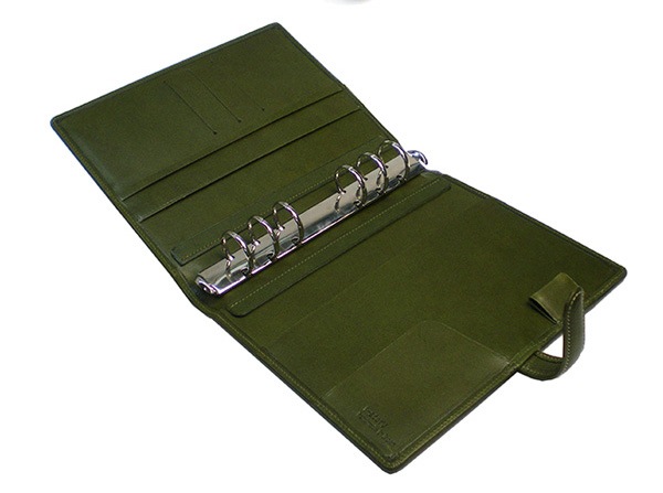 【ベルト付き】システム手帳 【変形型バイブルサイズ】【栃木オイルレザー】 フランクリンプランナー （コンパクトサイズ）対応 6穴バインダー 本革 日本製