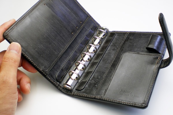 【ベルト付き】 システム手帳 ミニ6穴 【ブライドルレザー】 本革 6穴バインダー 日本製