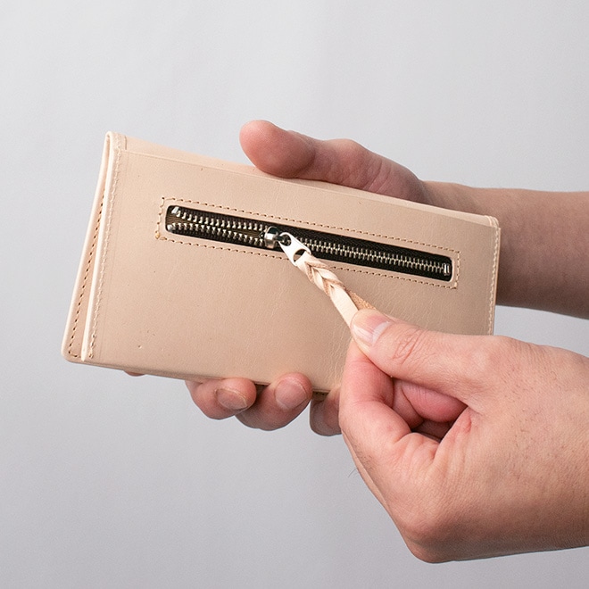 【小銭入れ付】コンパクト 長 札入れ 【素ヌメ革】本革 極小 極薄 長財布 / 日本製