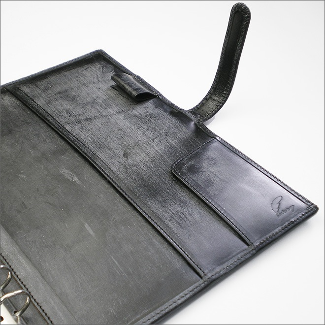 【ベルト付き】システム手帳 A5サイズ 【ブライドルレザー】本革 6穴 バインダー 日本製