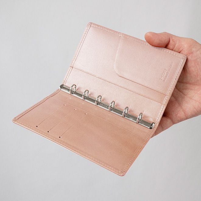 【スリムタイプ】システム手帳 ミニ6穴【素ヌメ革】本革 ミニ6穴 バインダー / 日本製