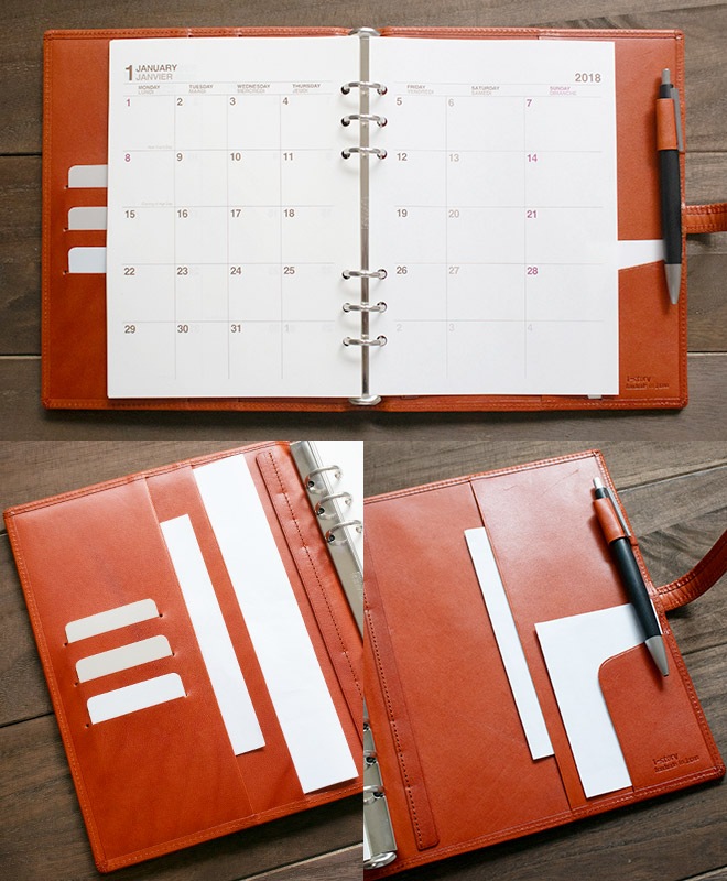 【ベルト付き】システム手帳 A5サイズ 【栃木レザー】 本革 6穴バインダー 日本製