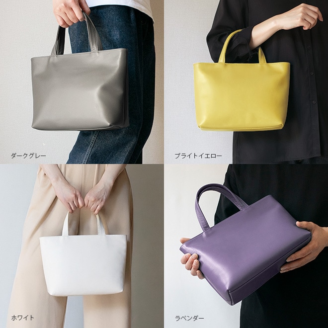 【ファスナー付き】ミニ トートバッグ 本革 【ヴァリアスカラー】メンズ レディース 小さい バッグ / 軽量 革 レザー / ビジネス 通勤 通学 男性 女性 シンプル  日本製